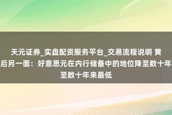天元证券_实盘配资服务平台_交易流程说明 黄金飙升后另一面：好意思元在内行储备中的地位降至数十年来最低