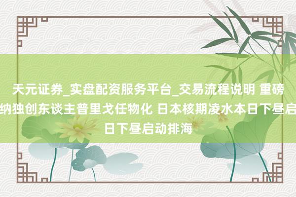 天元证券_实盘配资服务平台_交易流程说明 重磅！瓦格纳独创东谈主普里戈任物化 日本核期凌水本日下昼启动排海