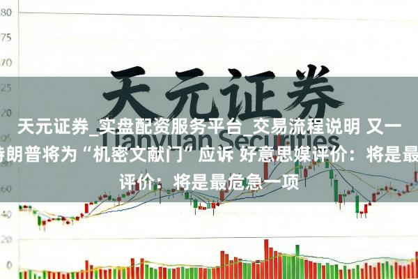 天元证券_实盘配资服务平台_交易流程说明 又一件讼事!特朗普将为“机密文献门”应诉 好意思媒评价：将是最危急一项